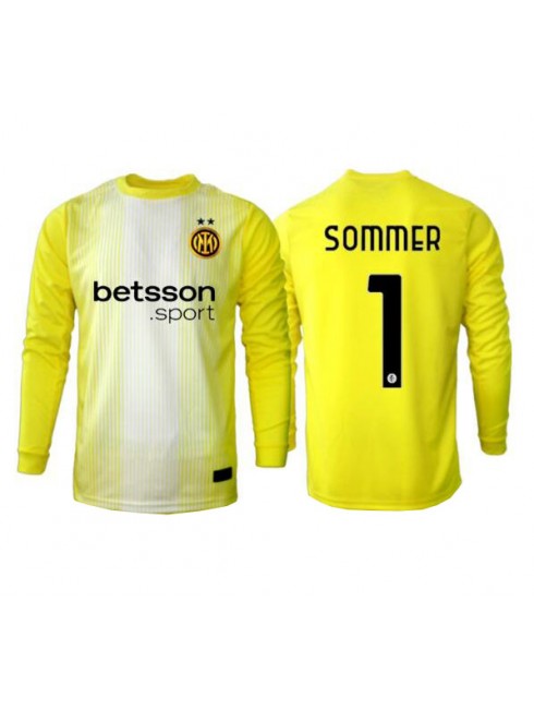 Muži Futbalové oblečenie Inter Milan Yann Sommer #1 Brankarsky 2025-26 Dlhy Rukáv - Preč Muži Futbalové oblečenie Inter Milan Yann Sommer #1 Brankarsky 2025-26 Dlhy Rukáv - Preč